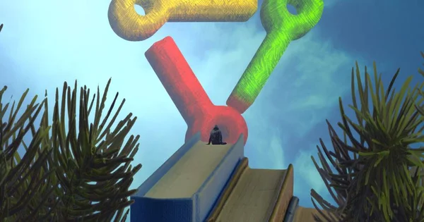 Soyut renkli arka plan, hayal gücü kavramı insan silueti.