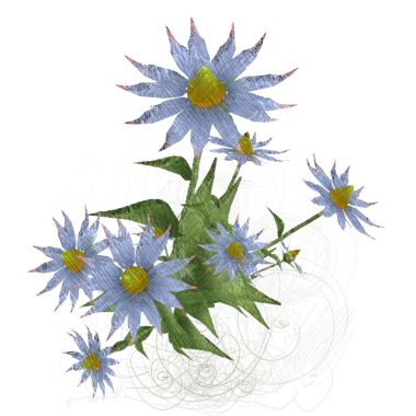 beyaz zemin üzerine suluboya çiçek