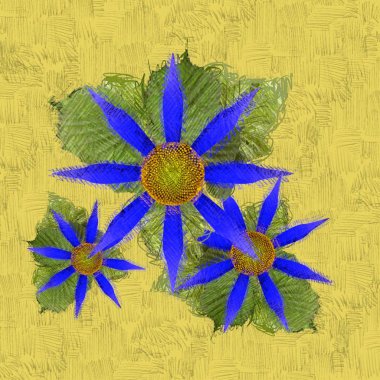 Eskipli arka planda dağınık grungy çiçekler