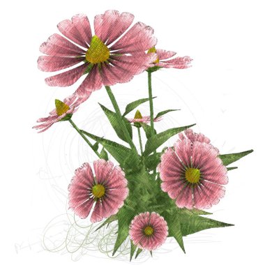 beyaz zemin üzerine suluboya çiçek