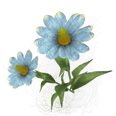 Beyaz arkaplanda güzel çiçekler