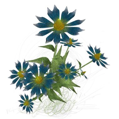 Beyaz arkaplanda güzel çiçekler 