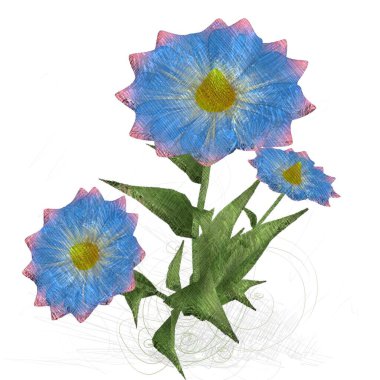 beyaz zemin üzerine suluboya çiçek