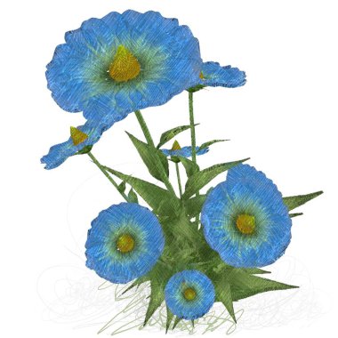 Beyaz arkaplanda güzel çiçekler