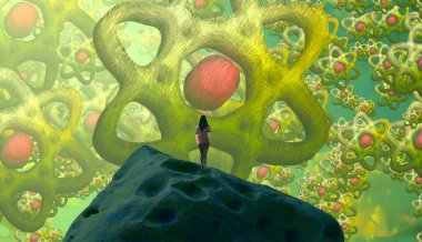 yeşil ağacın soyut illüstrasyon