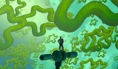 Soyut renkli arka plan, hayal gücü kavramı insan silueti.