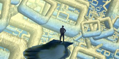 kopya alanı ile arka plan için sanatsal renkli illüstrasyon