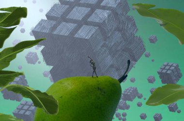 Soyut renkli arka plan, hayal gücü kavramı insan silueti.