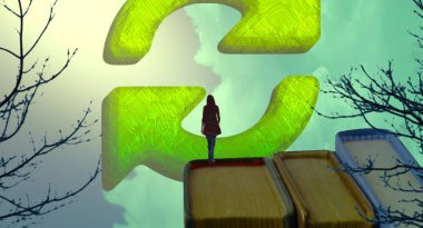 Soyut renkli arka plan, hayal gücü kavramı insan silueti.