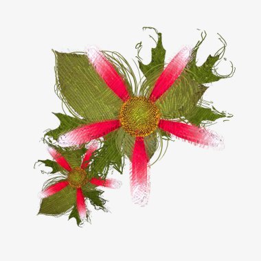 Eskipli arka planda dağınık grungy çiçekler