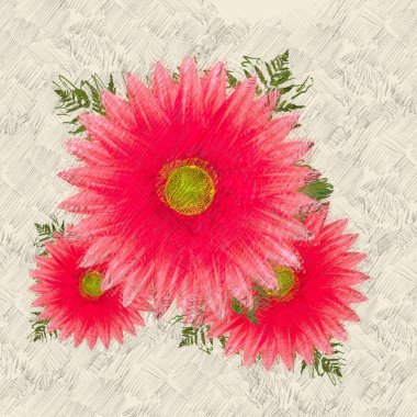 Eskipli arka planda dağınık grungy çiçekler