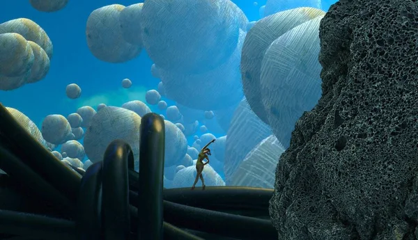 Beyaz ve mavi gökyüzü