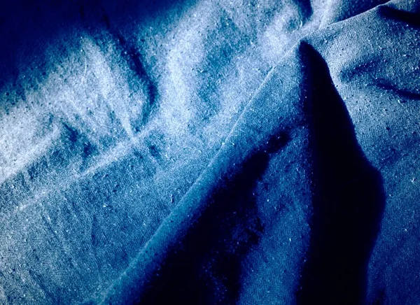 Blauwe Stof Textuur Achtergrond — Stockfoto