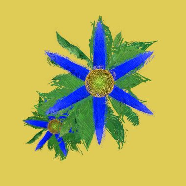 Eskipli arka planda dağınık grungy çiçekler