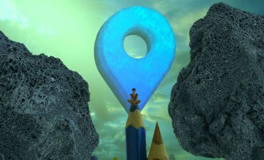 Soyut renkli arka plan, hayal gücü kavramı insan silueti.