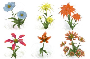 Suluboya çiçekli kusursuz desen