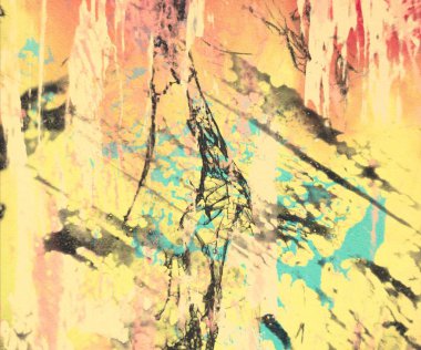 Metin için yeri olan boya lekeleriyle soyut arkaplan 