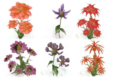 Suluboya çiçekli çiçek deseni