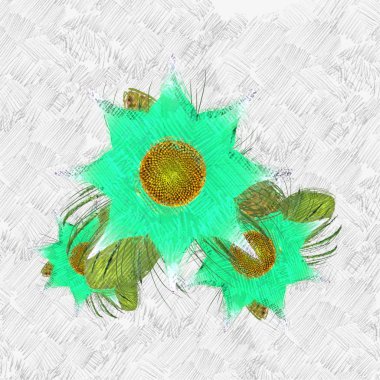 Eskipli arka planda dağınık grungy çiçekler