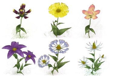 Suluboya çiçekli kusursuz desen