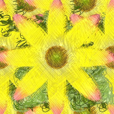 Arka planda çiçekler olan kusursuz desen