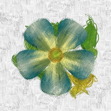 Beyaz arka plan üzerinde renkli çiçekler