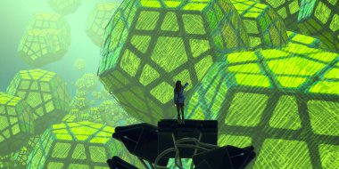 Soyut renkli arka plan, hayal gücü kavramı insan silueti.