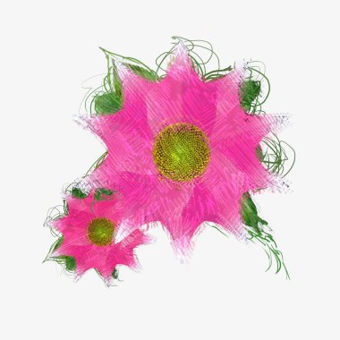 Eskipli arka planda dağınık grungy çiçekler