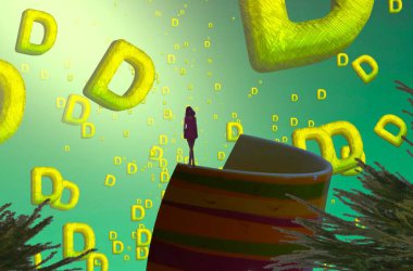 renkli ve yeşil arka plan