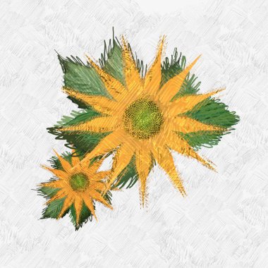 Eskipli arka planda dağınık grungy çiçekler