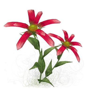 beyaz zemin üzerine suluboya çiçek