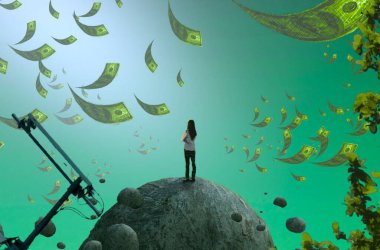 Soyut renkli arka plan, hayal gücü kavramı insan silueti.