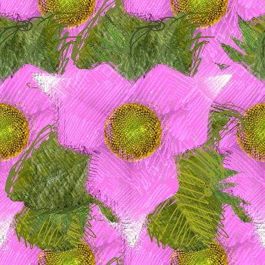 Dağınık tarzda çiçek çizim, grungy arka plan.