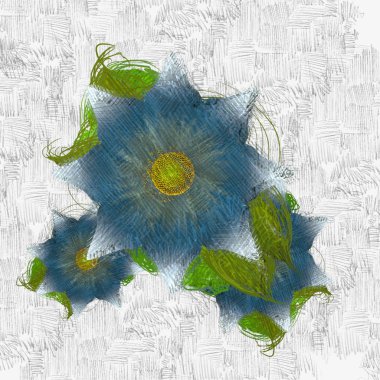 Beyaz arkaplanda suluboya çiçekler