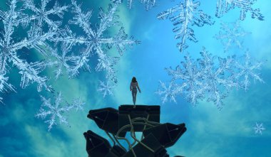 Soyut renkli arka plan, hayal gücü kavramı insan silueti.