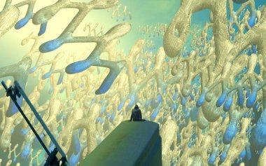 Soyut renkli arka plan, hayal gücü kavramı insan silueti.