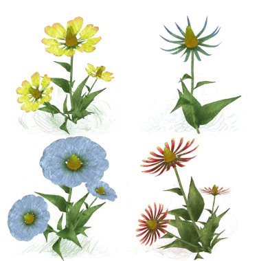 Çiçekli suluboya arkaplan