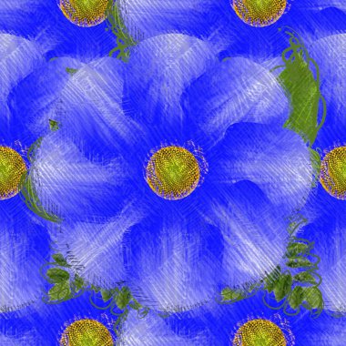 Arka planda çiçekler olan kusursuz desen