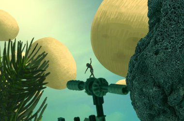 Soyut renkli arka plan, hayal gücü kavramı insan silueti.