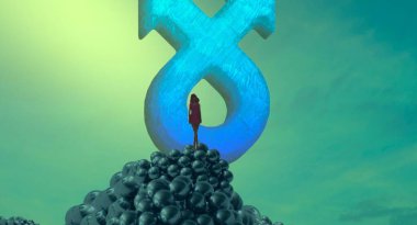 Soyut renkli arka plan, hayal gücü kavramı insan silueti.