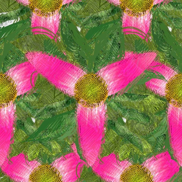 Floral Tekening Rommelig Stijl Grungy Achtergrond — Stockfoto