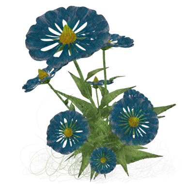 beyaz zemin üzerine suluboya çiçek