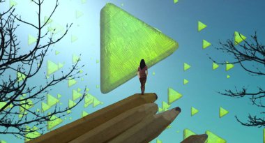 Soyut renkli arka plan, hayal gücü kavramı insan silueti.