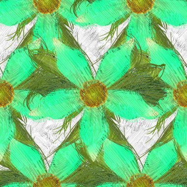 Arka planda çiçekler olan kusursuz desen