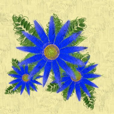 Eskipli arka planda dağınık grungy çiçekler