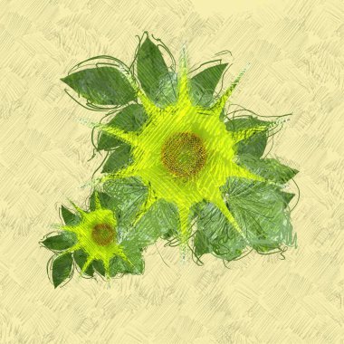 Eskipli arka planda dağınık grungy çiçekler