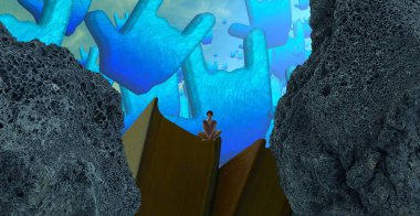 Soyut renkli arka plan, hayal gücü kavramı insan silueti.