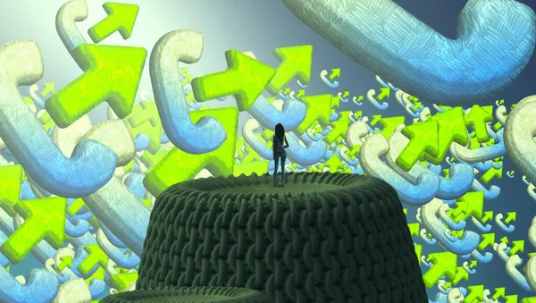 Soyut renkli arka plan, hayal gücü kavramı insan silueti.