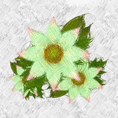 Eskipli arka planda dağınık grungy çiçekler