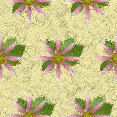 Arka planda çiçekler olan kusursuz desen